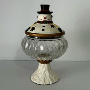 Festive Snowman Holiday Decor Jar
